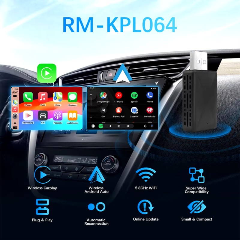Draadloze Carplay Android Auto Adapter Met Usb Plug And Play Draadloze Carplay Android Auto Adapter Met Usb Plug And Play